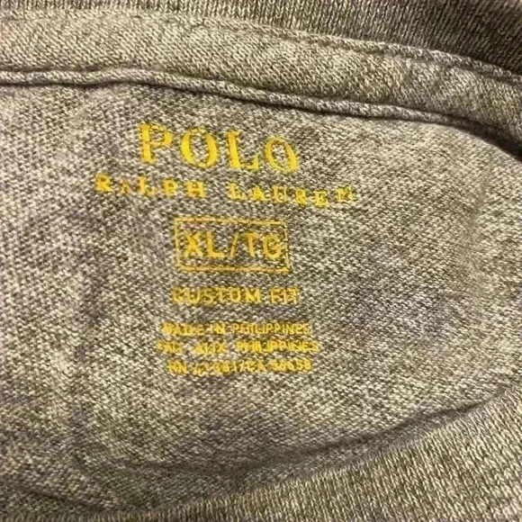 Polo Ralph Lauren Crew Short sleeve custom fit T shirt in gray Men’s size XL - Picture 4 of 8